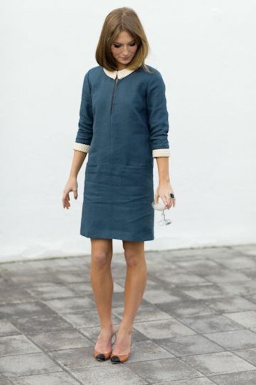 Emerson Fry Linen Mod Structured Shift Dress 4